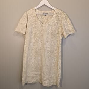 Nicole Miller Original Linen Sheath Dress Neutral Church Brunch Casual - Size L